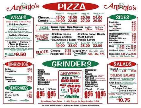 antonio's ii pizza & grinders menu|antonio's pizza order online.